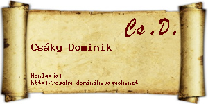Csáky Dominik névjegykártya